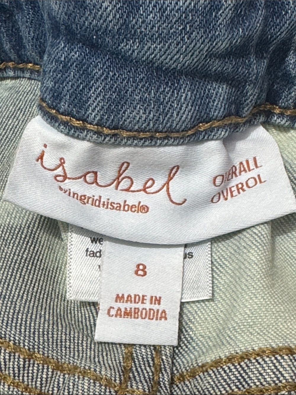 Upcycled ISABEL BY INGRID & ISABEL Overalls 8 Maternity Light Wash - Picture 4 of 11